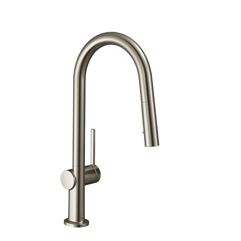 Hansgrohe Steel Optic Single Handle Pull Down Kitchen Faucet 