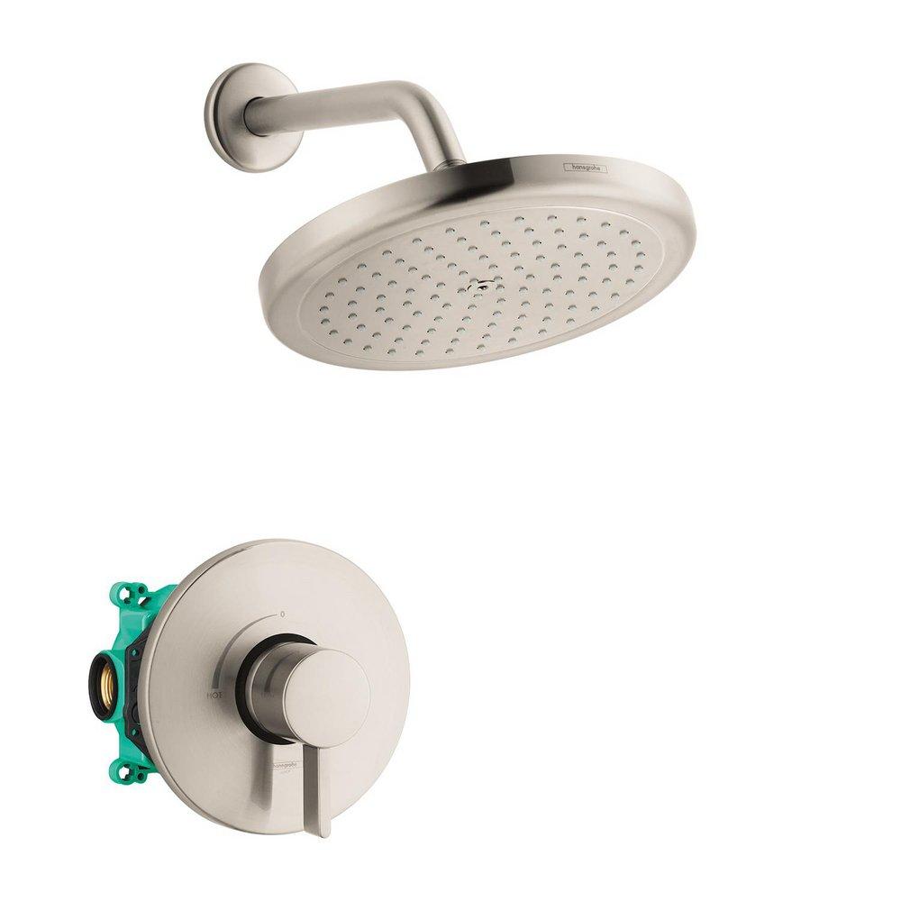 CROMA PRESSURE BALANCE SHOWER SET WITH ROUGH 2.0 GPM IN BRUSHED NICKEL 