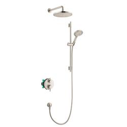 Two Handle Multi Function Shower System in Brushed Nickel
