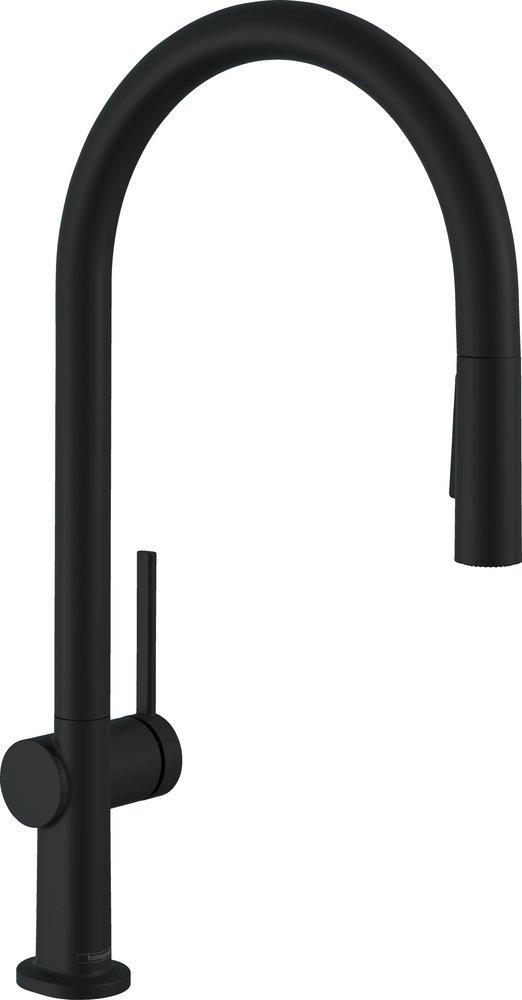 Hansgrohe Matte Black Single Handle Pull Down Kitchen Faucet 
