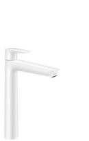 Single Handle Monoblock Bathroom Sink Faucet in Matte White 