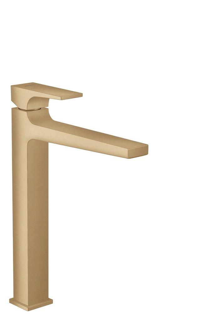 Single Handle Monoblock Bathroom Sink Faucet in Brushed Bronze 