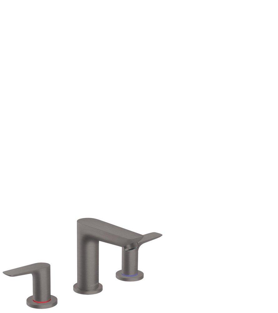 Two Handle Widespread Bathroom Sink Faucet in Brushed Black Chrome 