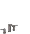 Two Handle Widespread Bathroom Sink Faucet in Brushed Black Chrome