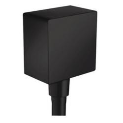 Wall Outlet Square with Check Valves in Matte Black