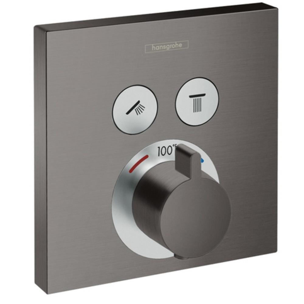 Hansgrohe Brushed Black Chrome Single Handle Thermostatic Valve Trim 