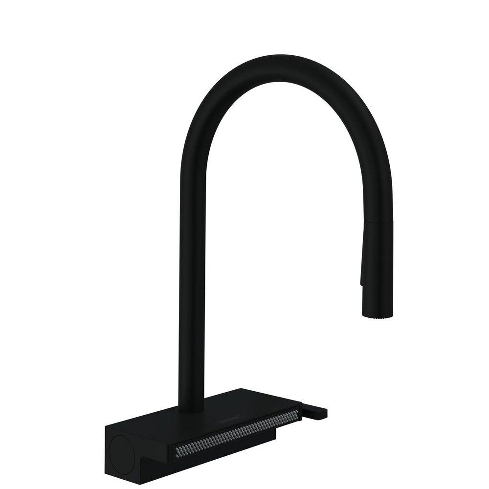 Hansgrohe Matte Black Single Handle Pull Down Kitchen Faucet 
