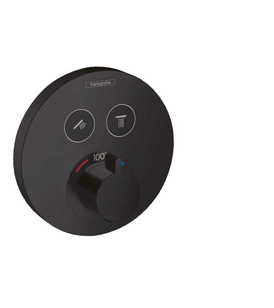 Hansgrohe Matte Black Single Handle Thermostatic Valve Trim 