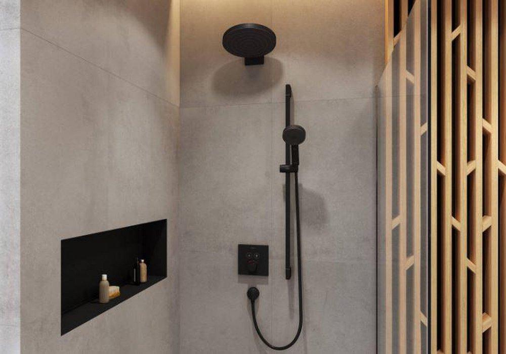 Hansgrohe Matte Black Single Handle Thermostatic Valve Trim 
