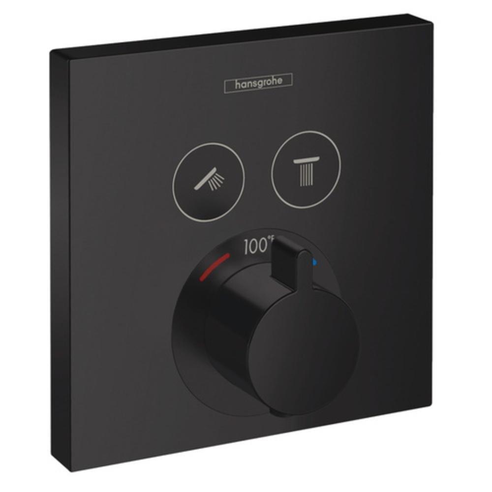Hansgrohe Matte Black Single Handle Thermostatic Valve Trim 