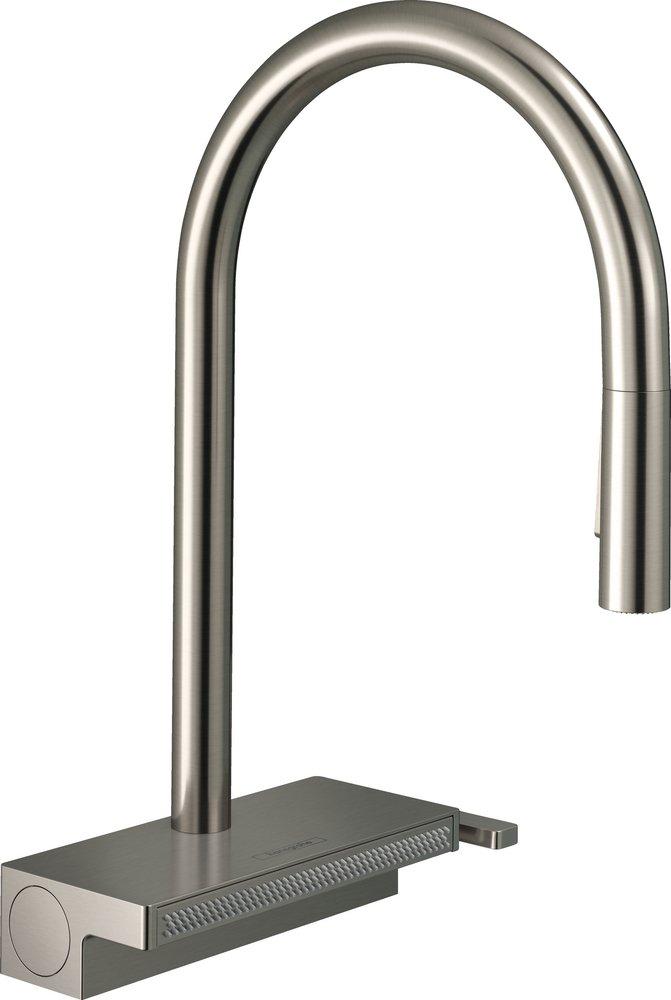 Single Handle Pull Down Kitchen Faucet in Steel Optic 