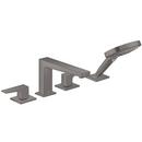 METROPOL 4-HOLE ROMAN TUB SET TRIM WITH LEVER HANDLES AND 1.75 GPM HANDSHOWER IN BRUSHED BLACK CHROME 