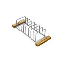Drying Rack with Wood Handle in Polished Stainless Steel
