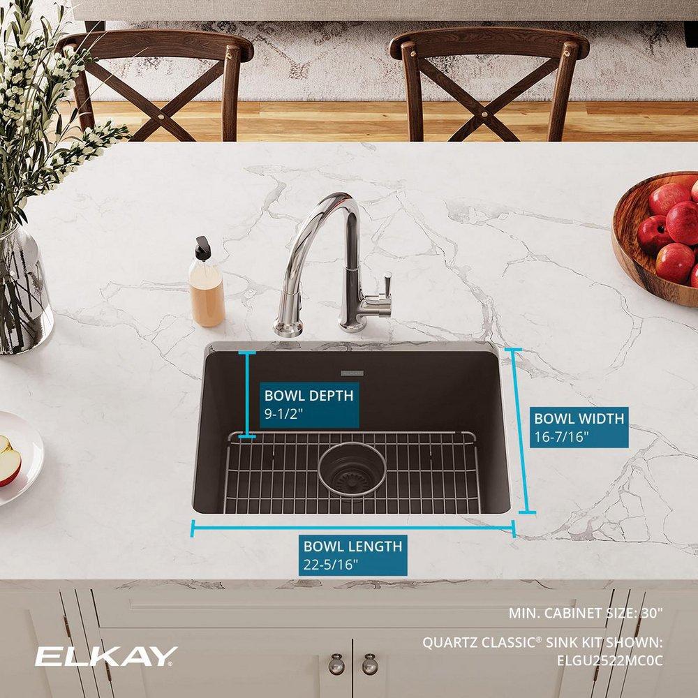 Elkay Mocha 24-5/8 x 18-1/2 in. Composite Single Bowl Undermount Kitchen Sink 