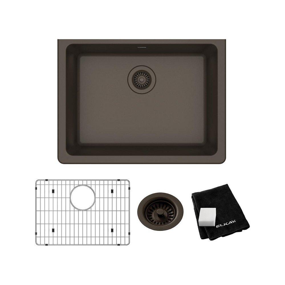 Elkay Mocha 24-5/8 x 18-1/2 in. Composite Single Bowl Undermount Kitchen Sink 