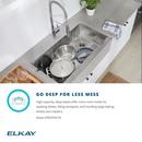 Elkay Polished Satin 35-7/8 x 20-1/4 in. Stainless Steel Single Bowl Farmhouse Kitchen Sink with Sound Dampening 
