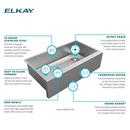 Elkay Polished Satin 35-7/8 x 20-1/4 in. Stainless Steel Single Bowl Farmhouse Kitchen Sink with Sound Dampening 