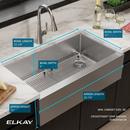 Elkay Polished Satin 35-7/8 x 20-1/4 in. Stainless Steel Single Bowl Farmhouse Kitchen Sink with Sound Dampening 