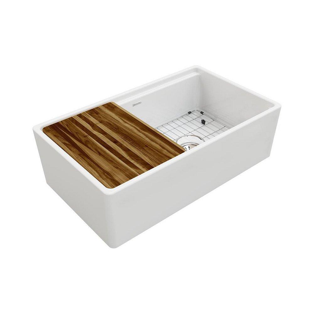 Elkay White 33 x 18-13/16 in. Fireclay Single Bowl Farmhouse Kitchen Sink 