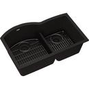 Elkay Black 33 x 22 in. 1-Hole Composite Double Bowl Undermount Kitchen Sink 