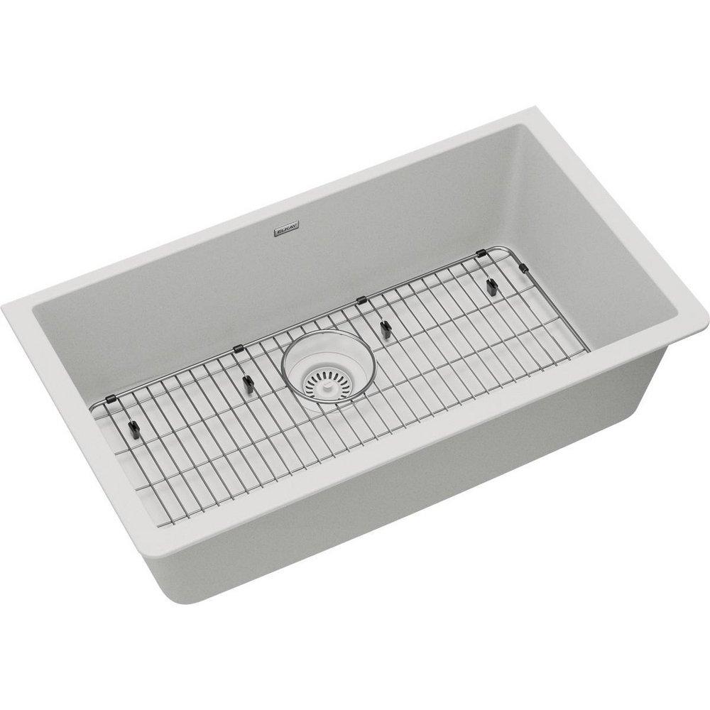 Elkay White 33 x 18-7/16 in. Composite Single Bowl Undermount Kitchen Sink 