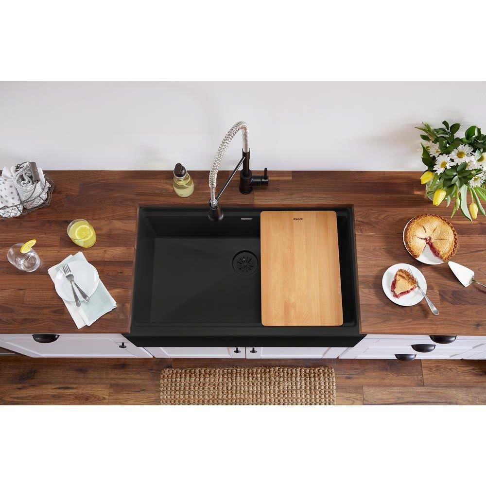 Elkay Caviar 35-7/8 x 21-9/16 in. Composite Single Bowl Apron Front Kitchen Sink 