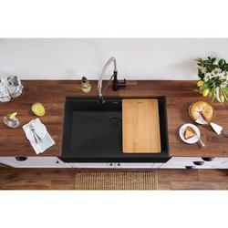 35-7/8 in. Farmhouse Composite Single Bowl Kitchen Sink in Caviar