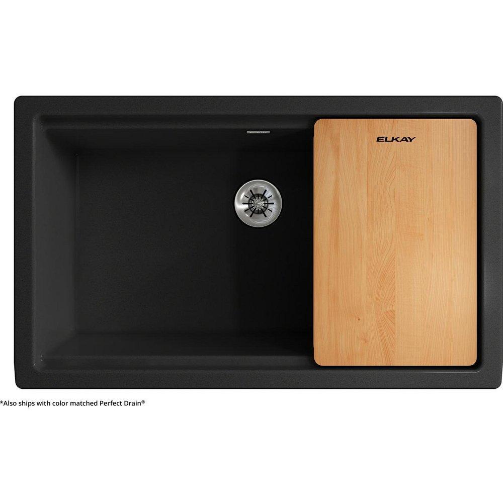 Elkay Caviar 35-7/8 x 21-9/16 in. Composite Single Bowl Farmhouse Kitchen Sink 