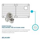 Elkay Polished Satin 35-7/8 x 20-1/4 in. Stainless Steel Single Bowl Farmhouse Kitchen Sink - Includes Bottom Grid and Strainer Drain 