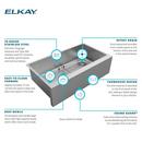 Elkay Polished Satin 35-7/8 x 20-1/4 in. Stainless Steel Single Bowl Farmhouse Kitchen Sink - Includes Bottom Grid and Strainer Drain 