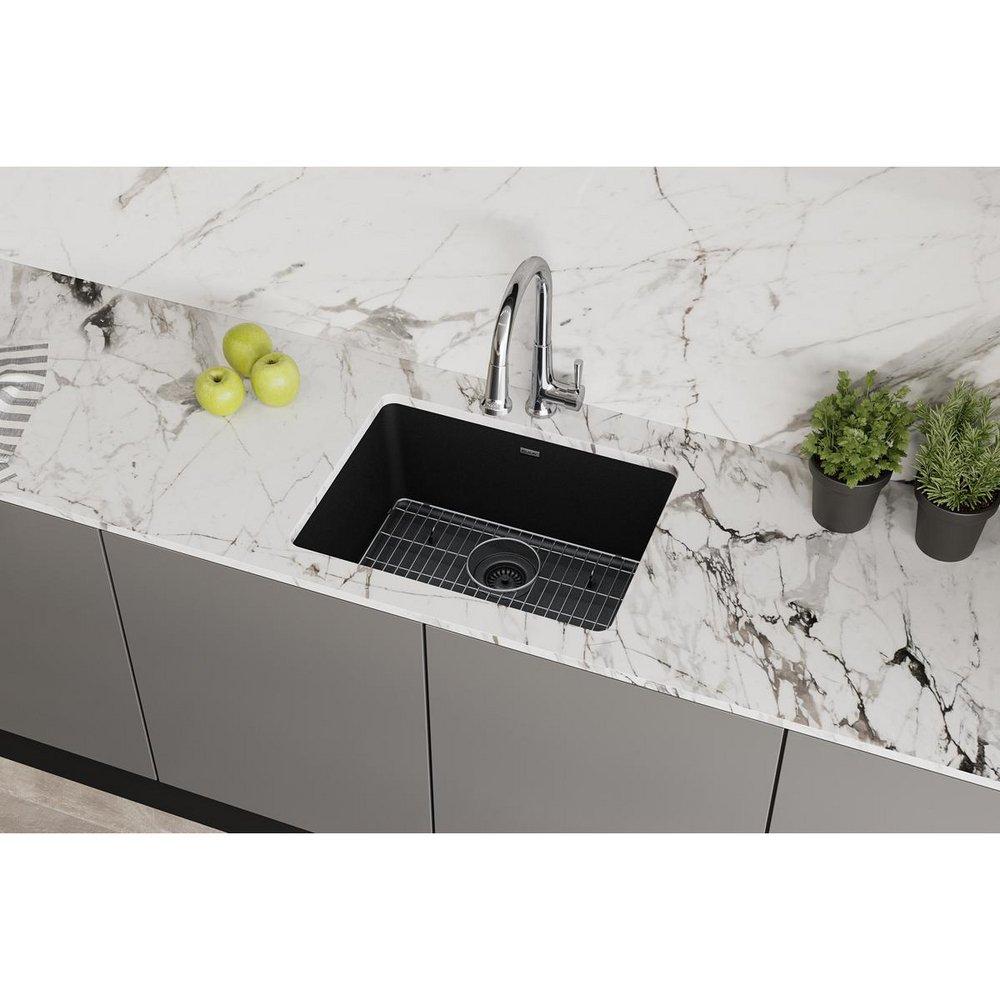 Elkay Black 24-5/8 x 18-1/2 in. Composite Single Bowl Undermount Kitchen Sink 