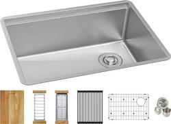 25-1/2 in. Dual Mount Stainless Steel Single Bowl Workstation Kitchen Sink in Polished Satin