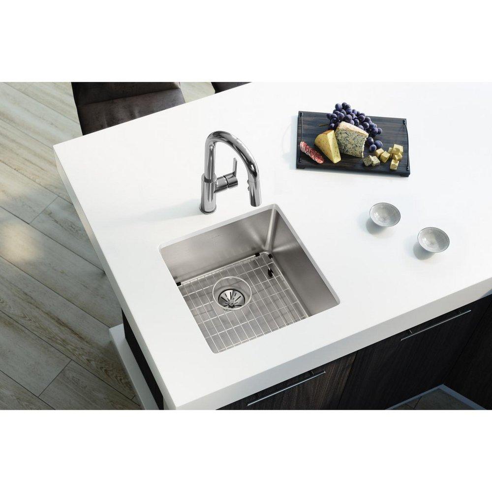 Elkay Luminous Satin 18-1/2 x 18-1/2 in. Stainless Steel Single Bowl Undermount Kitchen Sink 