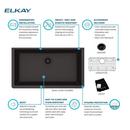 Elkay Black 33 x 18-7/16 in. Composite Single Bowl Undermount Kitchen Sink 