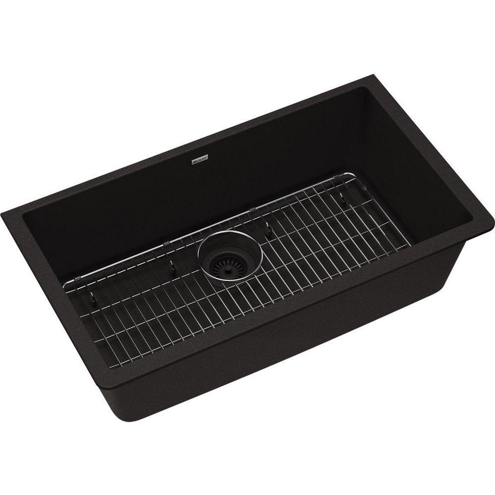 Elkay Black 33 x 18-7/16 in. Composite Single Bowl Undermount Kitchen Sink 
