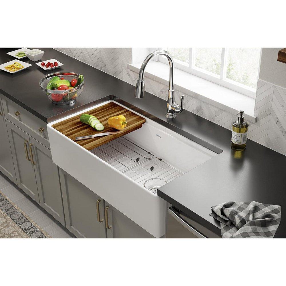 Elkay White 36 x 18-13/16 in. Fireclay Single Bowl Apron Front Kitchen Sink 