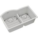 33 in. Undermount Composite Double Bowl Kitchen Sink in White