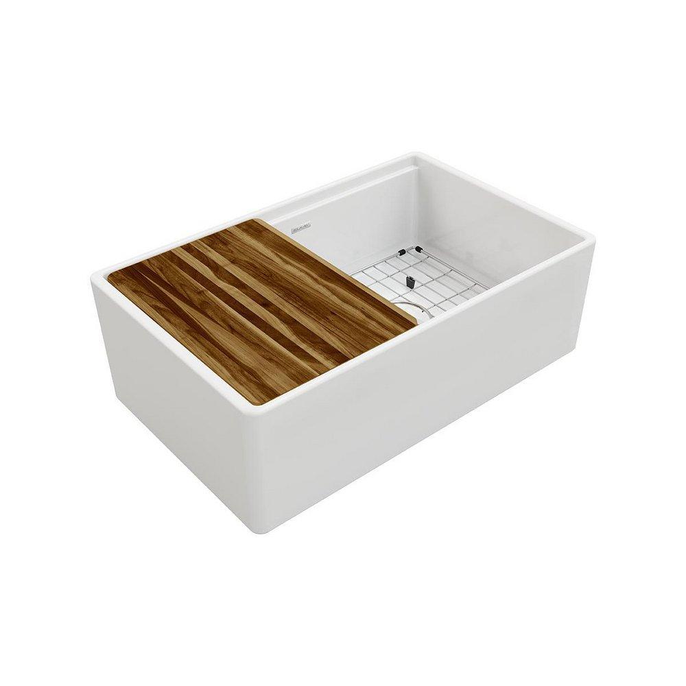 Elkay White 30 x 18-13/16 in. Fireclay Single Bowl Farmhouse Kitchen Sink 