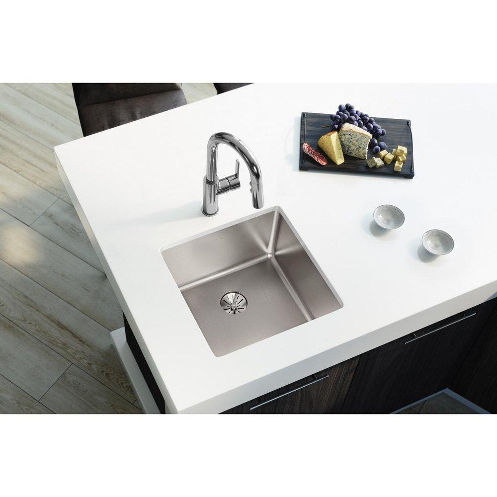 Elkay Luminous Satin 18-1/2 x 18-1/2 in. Stainless Steel Single Bowl Undermount Kitchen Sink 