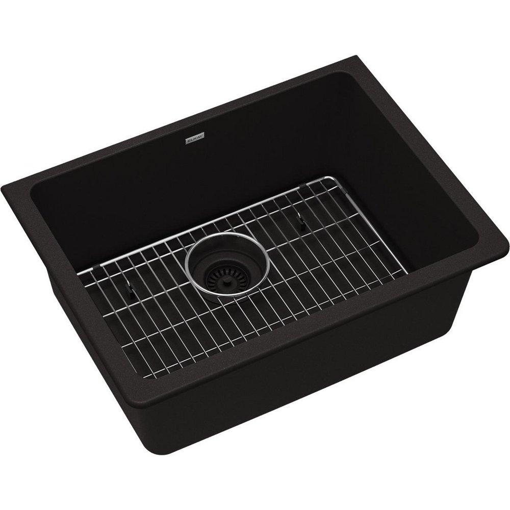 Elkay Black 24-5/8 x 18-1/2 in. Composite Single Bowl Undermount Kitchen Sink 