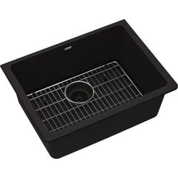 24-5/8 in. Undermount Composite Single Bowl Kitchen Sink in Black