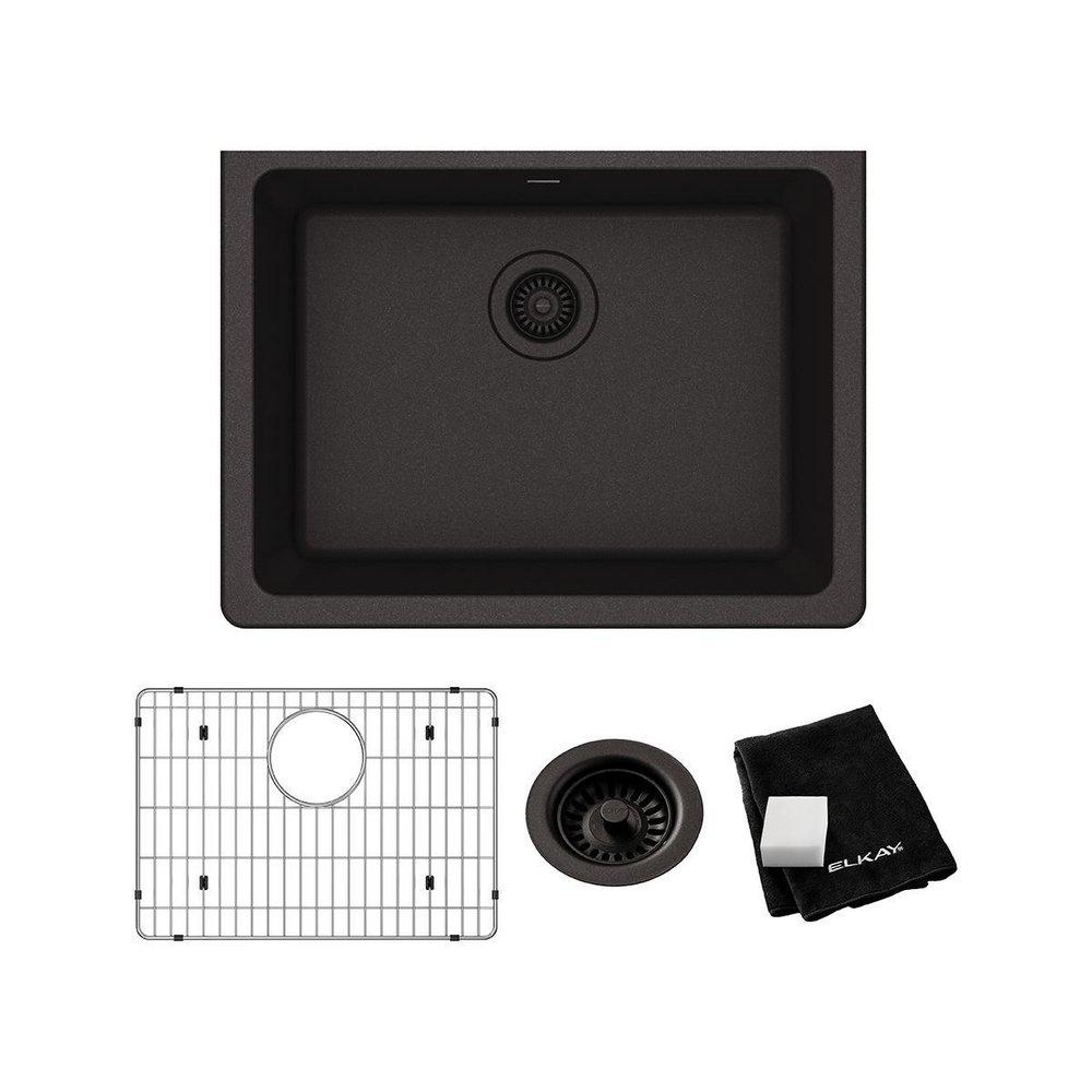 Elkay Black 24-5/8 x 18-1/2 in. Composite Single Bowl Undermount Kitchen Sink 