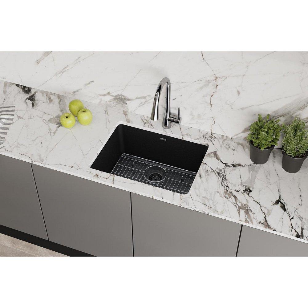 Elkay Black 24-5/8 x 18-1/2 in. Composite Single Bowl Undermount Kitchen Sink 