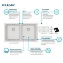 Elkay White 33 x 18-1/2 in. Composite Double Bowl Undermount Kitchen Sink 