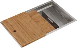 32-1/2 in. Undermount Stainless Steel Single Bowl Workstation Kitchen Sink in Lustrous Satin