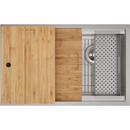 30" UNDERMOUNT SINK WITH CUTTING BOARDS, BOTTON GRIDS AND 2 COLANDERS. 