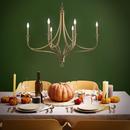 6-Light 28 in. Wide Chandelier in Brushed Honey Gold 