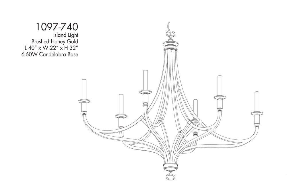 COVENT PARK - 6 LIGHT CHANDELIER 