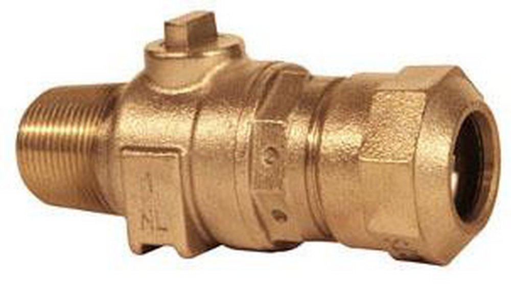 Ford Meter Box CC Taper Threaded x Quick Joint Brass Ball Corporation Stop 