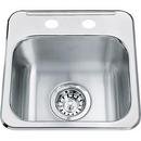 FHP Kindred Satin 13-5/8 x 13-5/8 in. Drop-in Stainless Steel Bar Sink in Satin 